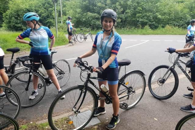Holly Jones takes a break en route to Paris with the 'Meet You In Paris' charity fundraising team EMN-190628-102804001