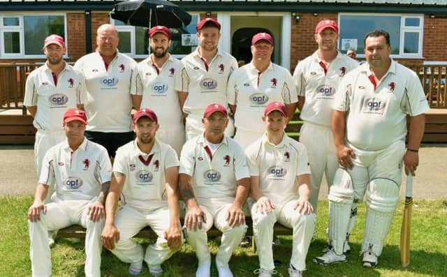 Melton Mowbray CC are more than 30 points clear at the top of Division Three. From left, back - Ben Redwood, Paul Stevenson, James Cusack, Joe Peveritt, Carel Fourie, Gaz Potter, Simon Claricoates; front - Carl Parker, Mike Roberts, Pete Humphries, Jamie Tew.
