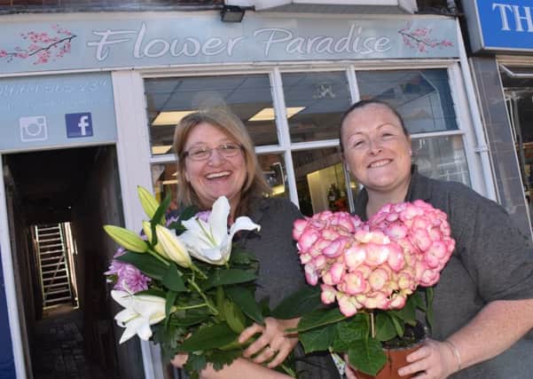 Blooming - owners of Flower Paradise, Cheryl Davies and Sam York.
