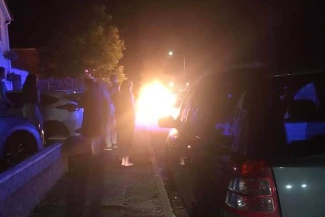 One of the two car fires reported in Melton in the early hours of this morning EMN-190607-151533001