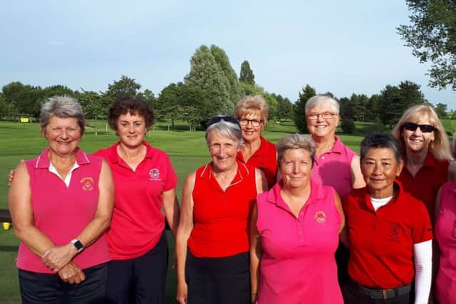 The handicap match teams - Ullesthorpe in red and Melton in pink EMN-190907-114126002