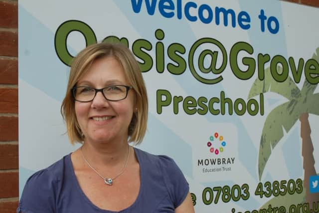 Oasis Family Centre manager Victoria Conyers outside the group's new venue, at The Grove Primary School in Melton EMN-190907-141202001