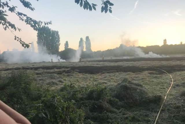 A fire which broke out behind Buttermore Close in Melton after being started deliberately EMN-190907-175252001