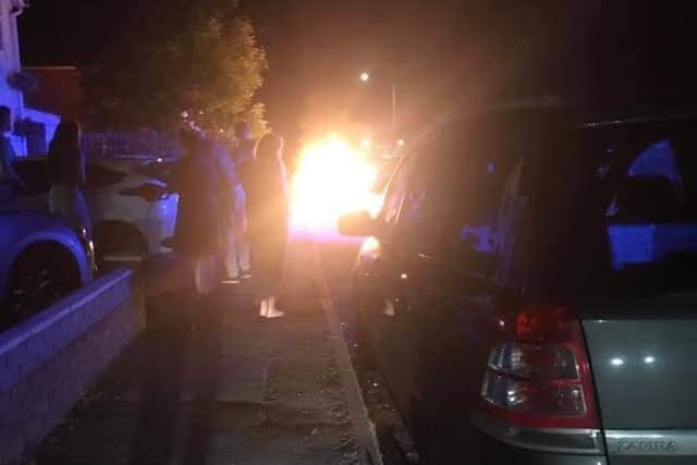 One of the two car fires reported in Melton in the early hours of Saturday morning EMN-190907-175004001
