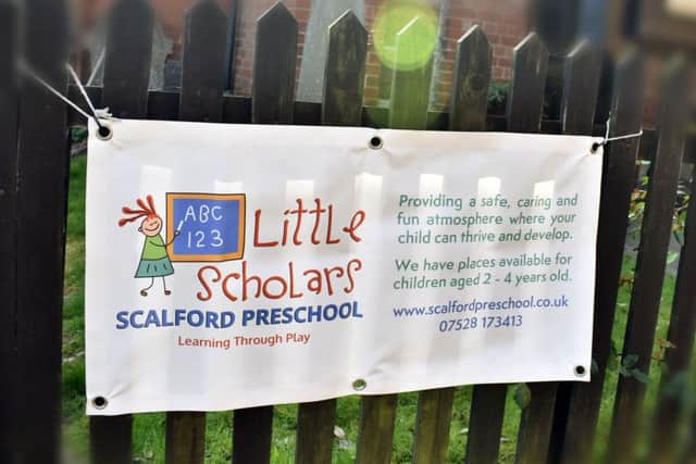 The banner for the pre-school, which will be rendered homeless by the impending closure of Scalford Methodist Church EMN-191207-161448001