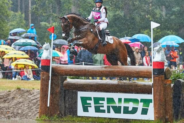 Heidi and Rory defied awful conditions to sweep to an impressive cross country clear round. Picture: EventingPhoto EMN-190724-110703002