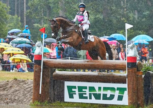 Heidi and Rory defied awful conditions to sweep to an impressive cross country clear round. Picture: EventingPhoto EMN-190724-110703002