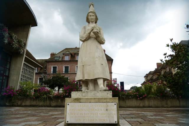 The statue of Marie Harel in France to commemorate her role in founding Camembert cheese - plans are being formed to have a similar one in Melton to honour Stilton cheese orginator Frances Pawlett EMN-190724-131743001