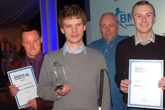 Michael Whapples with the Disability Sportsperson of the Year award at this year's Melton Times EMN-190730-113754002