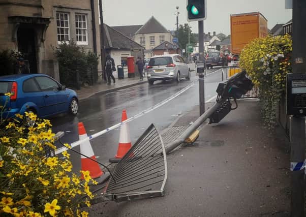 A damaged traffic light in Wilton Road, Melton, following a road collision in the early hours of Saturday EMN-190729-115731001