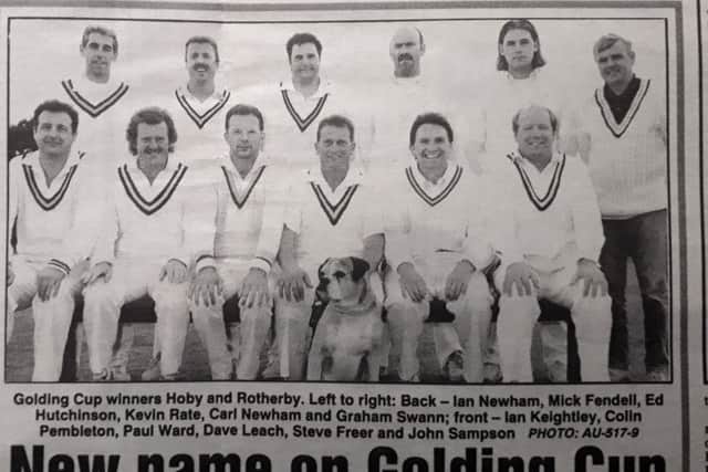 With Hoby and Rotherby's Golding Cup winning side of 1995, front row, second from right EMN-190730-101625002