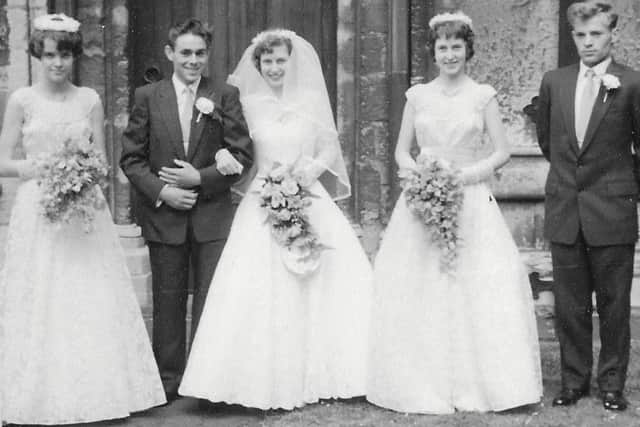 Ron and Judy Grove on their wedding day at St Mary's Church, Melton, in 1959 EMN-190309-104139001