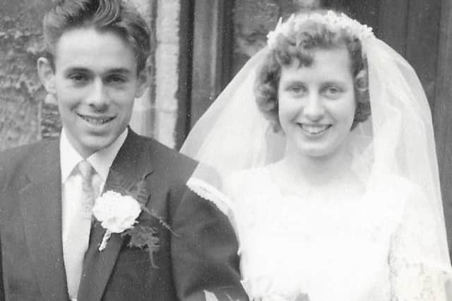 Ron and Judy Grove on their wedding day at St Mary's Church, Melton, in 1959 EMN-190309-104229001