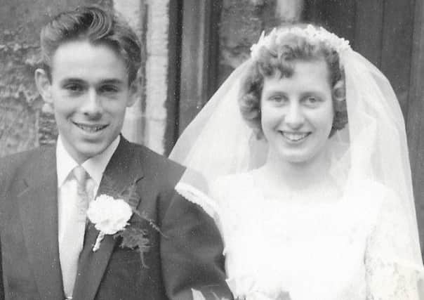 Ron and Judy Grove on their wedding day at St Mary's Church, Melton, in 1959 EMN-190309-104229001