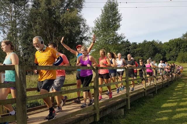 Runners taking part in the five Parkruns at Melton Country Park to raise awareness of the Hope for Justice charity EMN-190309-173916001