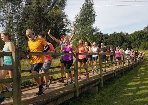 Runners taking part in the five Parkruns at Melton Country Park to raise awareness of the Hope for Justice charity EMN-190309-173916001