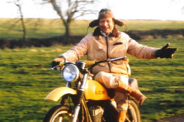 George Cramphorn pictured riding a motorbike on his land EMN-191009-110108001