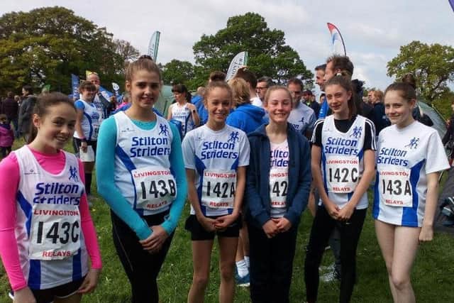 A selection of the Striders' inclusive junior section competing at the Livingstione Relays EMN-191009-110353002