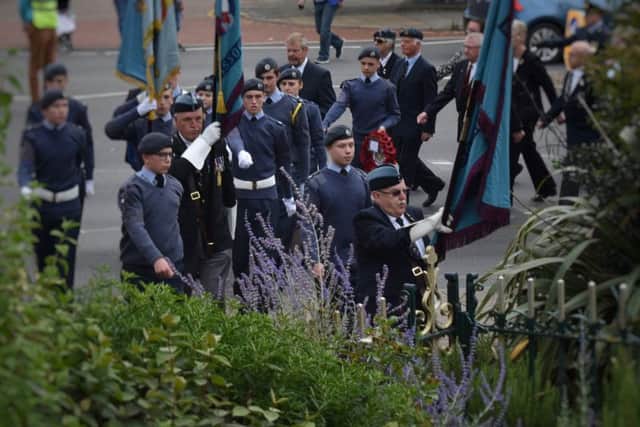 Melton's Battle of Britain parade 2019 - the parade arrives at Memorial Gardens for the wreath-laying service EMN-190916-134004001