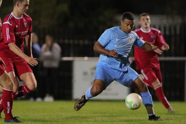 Kadeem Price gives the Boston Town defence a few headaches. Picture: Phil James EMN-190918-090803002