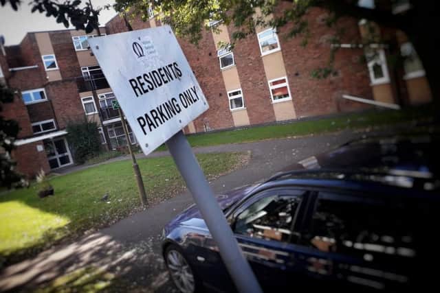 The sign denoting the residents' car park on Chapel Street, Melton EMN-190918-105542001