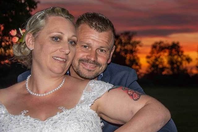 Kris and Claire Lowe pictured on their wedding day just three weeks before they lost their possessions in a house fire at their Melton home EMN-190810-091756001