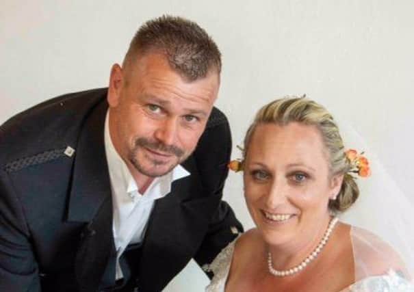 Kris and Claire Lowe pictured on their wedding day just three weeks before they lost their possessions in a house fire at their Melton home EMN-190810-091806001