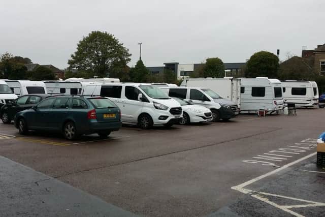 Travellers' caravans on the Wilton Road car park in Melton this week EMN-190810-124158001