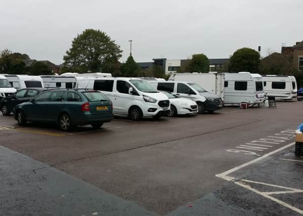 Travellers' caravans on the Wilton Road car park in Melton this week EMN-190810-124158001