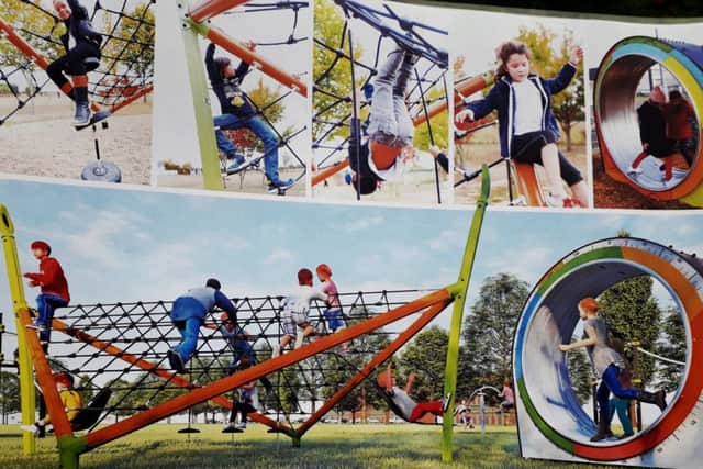 An artist's impression showing splans for a destination play area at Melton's Play Close park EMN-191015-164000001