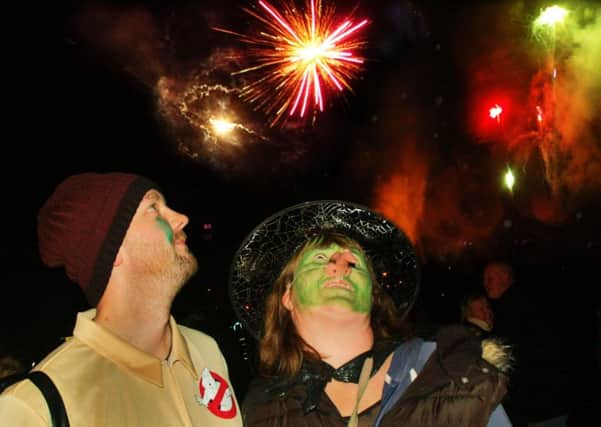 Tom Styles and Lisa Taylor enjoy the firework display PHOTO: Tim Williams