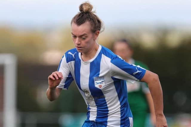 Lauren Heria's tireless running was rewarded with a goal early in the second half EMN-191022-131333002