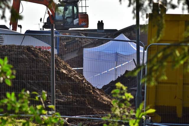 Police have set up a forensic tent on a building site at the former Catherine Dalley House nursing home in Melton
PHOTO TIM WILLIAMS EMN-191018-104739001