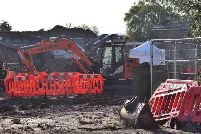 Police have set up a forensic tent on a building site at the former Catherine Dalley House nursing home in Melton
PHOTO TIM WILLIAMS EMN-191018-104727001
