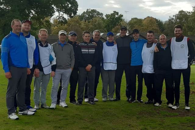 The finalists and their caddies at Woodhall Spa EMN-191022-161449002