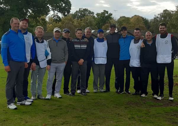 The finalists and their caddies at Woodhall Spa EMN-191022-161449002