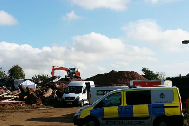 The scene yesterday on the site of Melton's former Catherine Dalley nursing home before police removed the forensic investigation tent EMN-191023-115835001