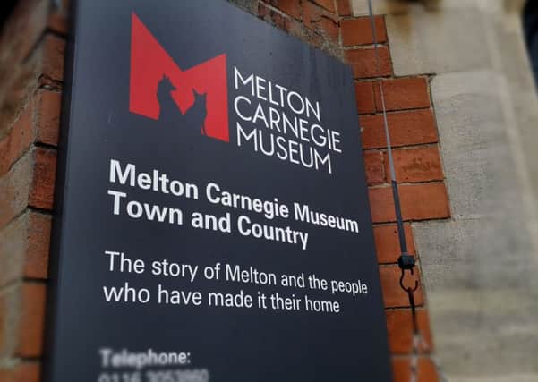 The sign at the entrance to Melton Carnegie Museum, on Thorpe End EMN-191024-125336001