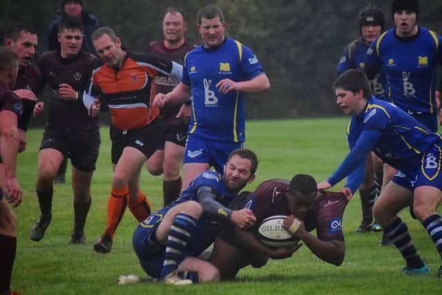 Franco Mompremier, from Turks & Caicos, scores his maiden try for the First XV EMN-191028-181826002