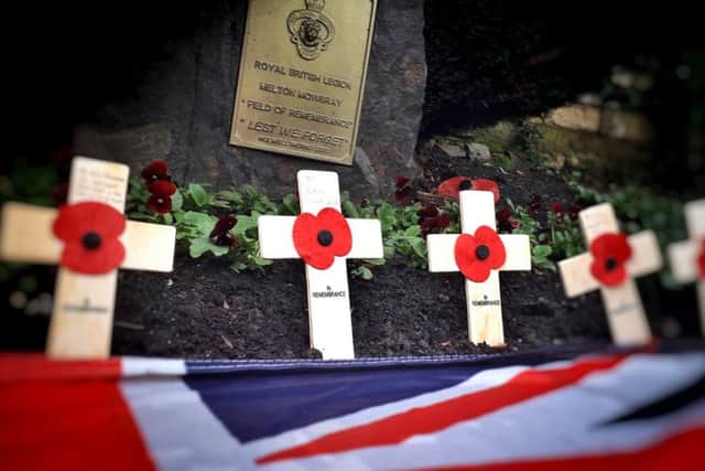 Cross planted in the Memorial Gardens as the 2019 Poppy Appeal is launched in Melton EMN-191029-151807001