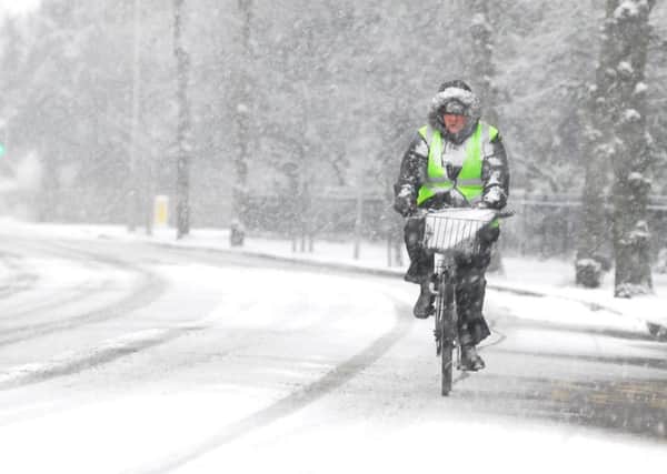 Icy weather conditions.