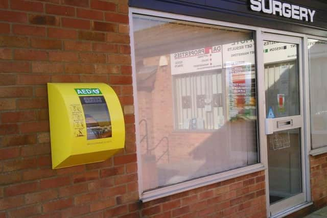 An automated external defibrillator.