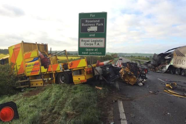 Lorry collision on the A1 near Marston.