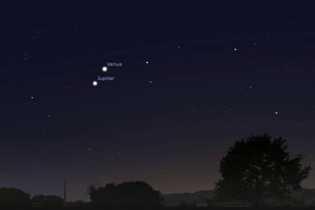 Venus and Jupiter will appear to hug each other in a rare conjunction event.