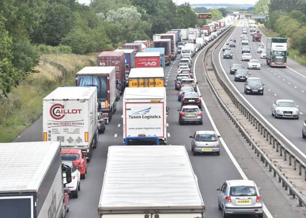 M1 was closed while emergency services arrived on scene