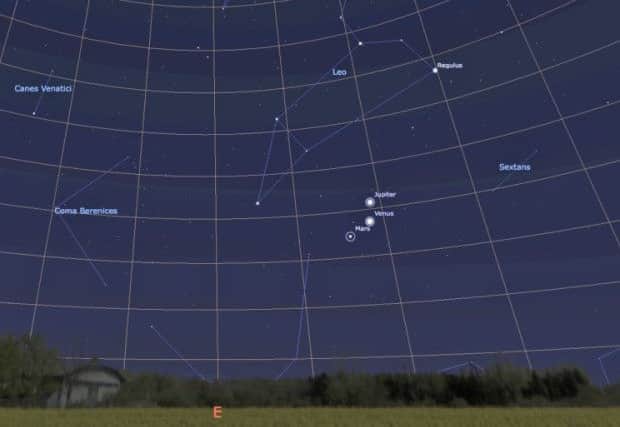 The view of the morning sky towards the East at 06:00 (BST) on 28th October 2015.