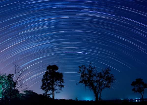 Star trail of the Geminid meteor shower in 2012