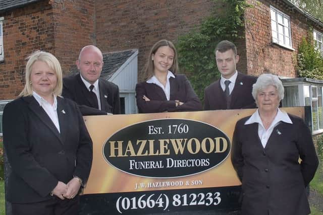 Pictured centre is funeral director Jennifer Mousley with, from left, mum Sallyanne, dad Shane, brother Harrison and volunteer Paulette Fox EMN-161201-171759001