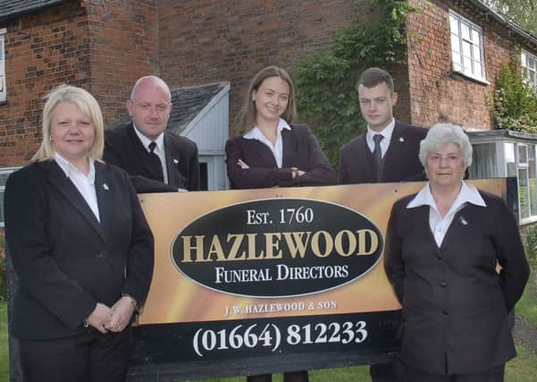 Pictured centre is funeral director Jennifer Mousley with, from left, mum Sallyanne, dad Shane, brother Harrison and volunteer Paulette Fox EMN-161201-171759001