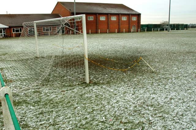 A wintry scene at Asfordby Amateurs - not so pretty if you're a sports journalist EMN-160119-131221002